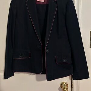 Apostrophe Dark Blazer with Pink Accents